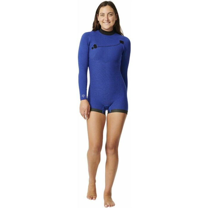 2024 Rip Curl Womens E-Bomb 2mm Long Sleeve Zip Free Spring Wetsuit 138WSP - Black